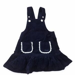 Chloe Dark Blue Corduroy Pinafore